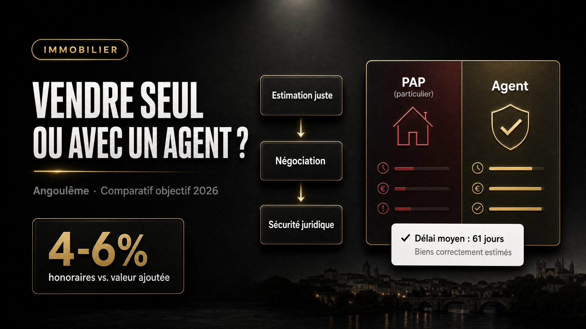 Vendre seul ou avec un agent immobilier à Angoulême : le vrai comparatif
