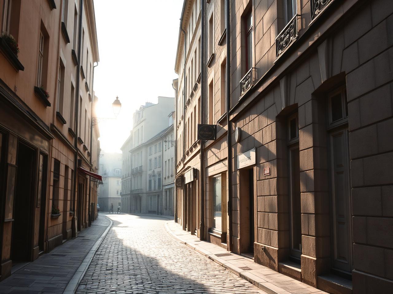 Rue pavée du Plateau, centre historique d'Angoulême