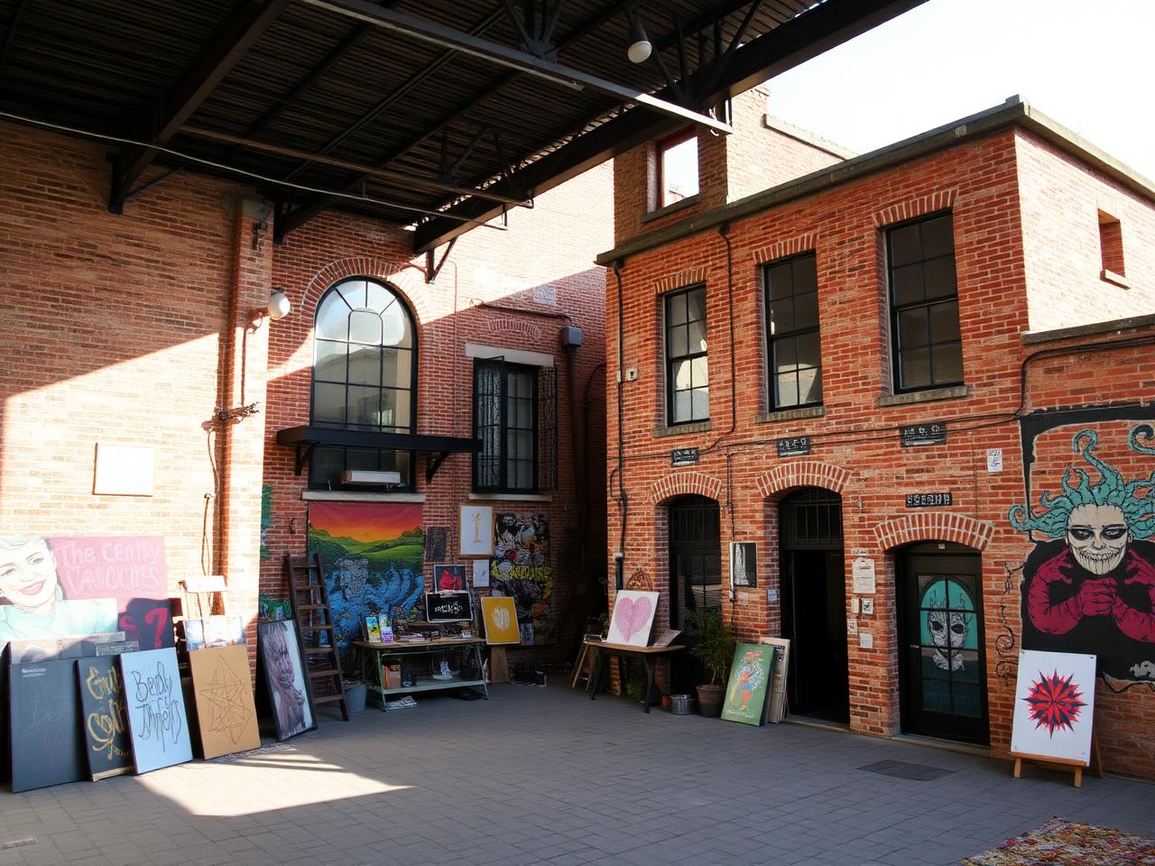 Anciens entrepôts industriels du quartier Saint-Cybard reconvertis en ateliers